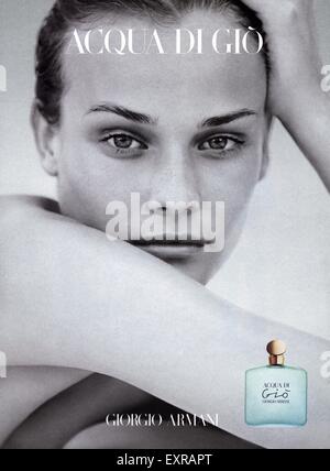 1990s UK Giorgio Armani Acqua Di Gio Magazine Advert Stock Photo