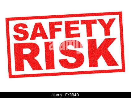 SAFETY RISK red Rubber Stamp over a white background. Stock Photo