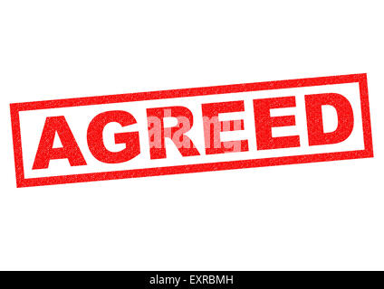 AGREED red Rubber Stamp over a white background. Stock Photo