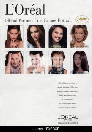 2000s UK L'Oreal Magazine Advert Stock Photo