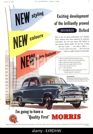 1950s UK Morris Magazine Advert Stock Photo