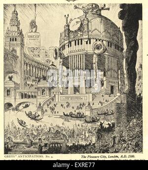 1920s UK London in the Future Magazine Plate Stock Photo