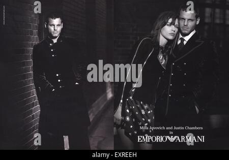 2000s UK Emporio Armani Magazine Advert Stock Photo
