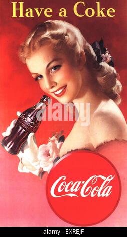 1940s USA Coca-Cola Magazine Advert Stock Photo