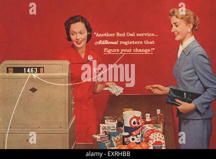 1950s USA National Cash Registers Magazine Advert (detail) Stock Photo