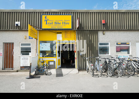 The Trail Bike Hire shop on the Camel Trail at Padstow Cornwall UK Stock Photo