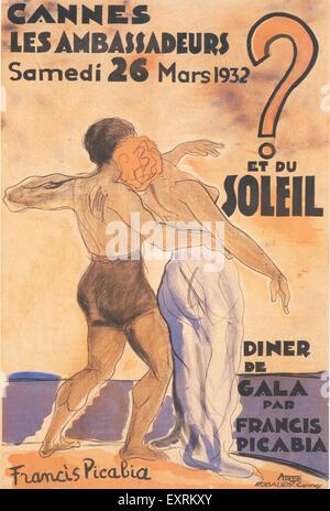 1930s France Cannes Poster Stock Photo