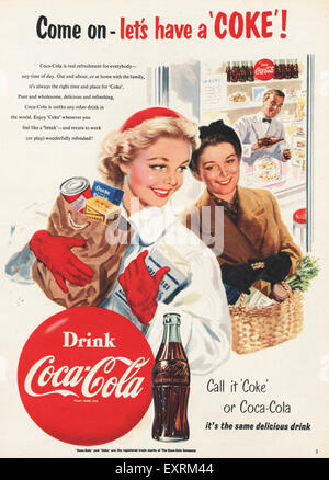 1950s UK Coca-Cola Magazine Advert Stock Photo - Alamy