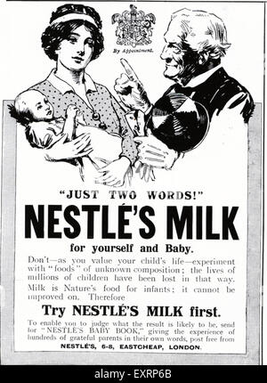 1890s UK Nestle's Magazine Advert Stock Photo