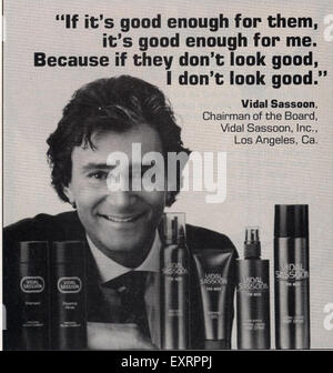 1980s USA Vidal Sassoon Magazine Advert Stock Photo - Alamy