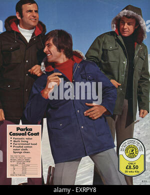 1970s UK Mens  Fashion 1970s Catalogue/ Brochure Plate Stock Photo