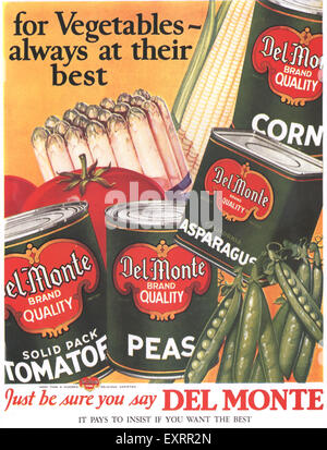 1920s USA Del Monte Magazine Advert Stock Photo