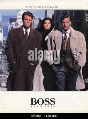 1980s UK Hugo Boss Magazine Advert Stock Photo - Alamy