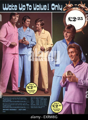 1970s UK Mens  Fashion 1970s Catalogue/ Brochure Plate Stock Photo