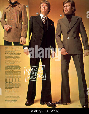 1970s UK Mens  Fashion 1970s Catalogue/ Brochure Plate Stock Photo