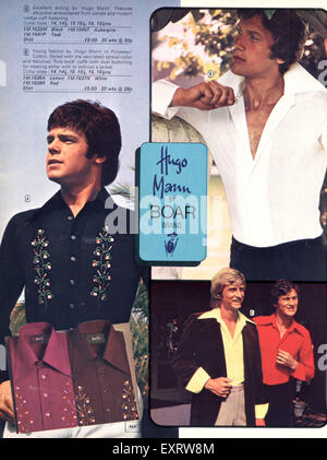 1970s UK Mens  Fashion 1970s Catalogue/ Brochure Plate Stock Photo