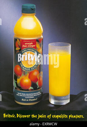 1990s UK Britvic Magazine Advert Stock Photo