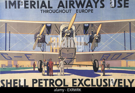 1920s UK Imperial Airways   Shell Magazine Advert Stock Photo