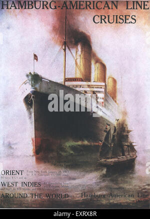 1910s USA Hamburg- American line cruises Magazine Advert Stock Photo