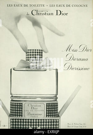 1950s UK Christian Dior Magazine Advert Stock Photo - Alamy