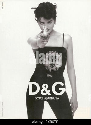 1990s UK Dolce & Gabbana Magazine Advert Stock Photo