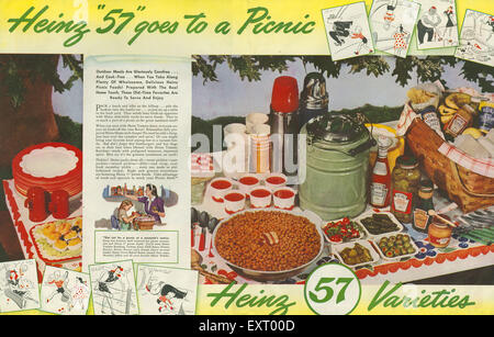 1950s USA Heinz Beans Magazine Advert Stock Photo