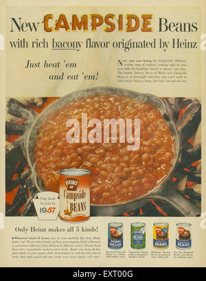 1950s USA Heinz Beans Magazine Advert Stock Photo