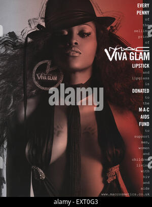 2000s UK MAC Viva Glam, M.A.C Magazine Advert Stock Photo