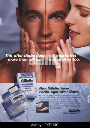 1990s UK Gillette Magazine Advert Stock Photo - Alamy