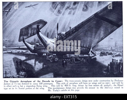 1920s UK Giant Aircraft of the Decade to Come Magazine Plate Stock Photo