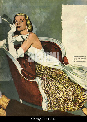 1950s UK Femme Fatales Magazine Plate Stock Photo
