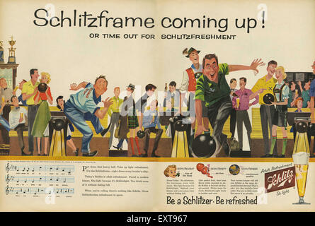 1950s USA Schlitz Magazine Advert Stock Photo
