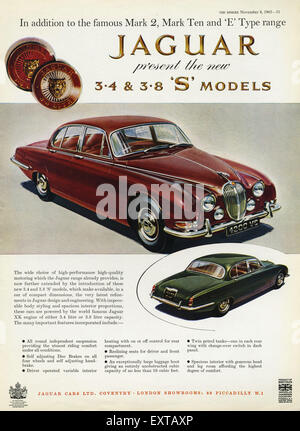 1960s UK Jaguar Magazine Advert Stock Photo