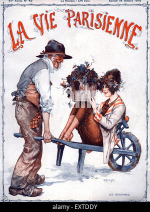 1910s France La Vie Parisienne Magazine Cover Stock Photo