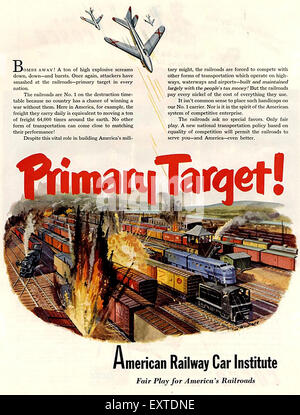 1940s USA American Railways Cars Institute Magazine Advert Stock Photo