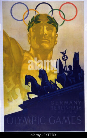 1930s Germany Olympic Games Poster Stock Photo