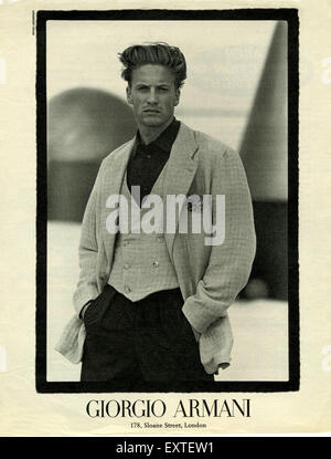 1990s UK Armani Magazine Advert Stock Photo - Alamy