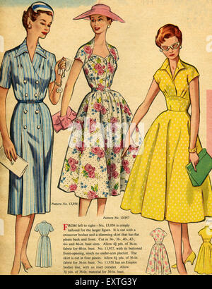 1950s UK Dresses Magazine Plate Stock Photo - Alamy