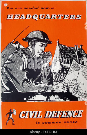1940s UK Civil Defence Poster Stock Photo