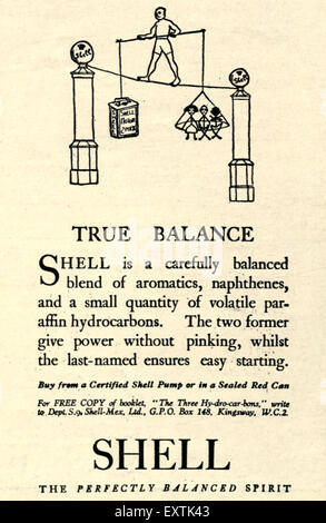 1920s UK Shell Magazine Advert Stock Photo