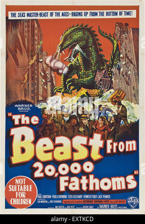 1950s USA The Beast from 20,000 Fathoms Film Poster Stock Photo