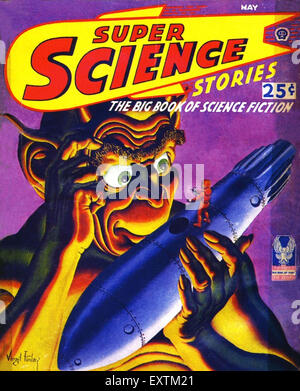 1950s USA Super Science Magazine Cover Stock Photo