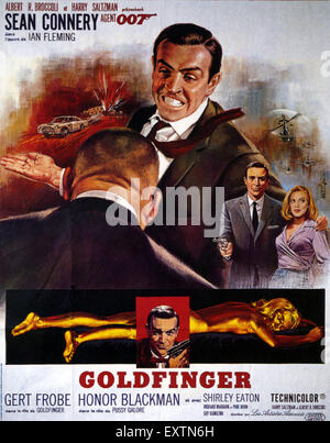 1960s UK Goldfinger Film Poster Stock Photo
