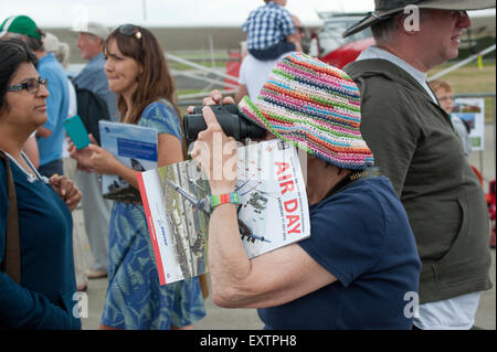 Air show spectator at RNAS Yeovilton Air Day Stock Photo