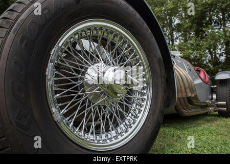 Wire wheel on a ronart W 152 Jaguar Stock Photo