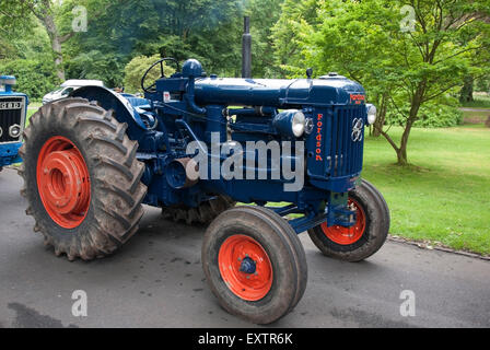 1948 Dark Blue Fordson E27N Vintage Farm Tractor Stock Photo