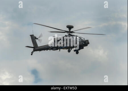 Army Air Corps Apache AH1 helicopter in flight Stock Photo