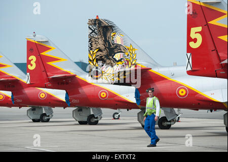 Spanish Air Force Patrulla Aguila Display Team tailplanes Stock Photo