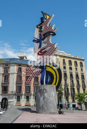 El Cap de Barcelona (The Head) surrealist sculpture by American artist Roy Lichtenstein in Barcelona, Spain Stock Photo