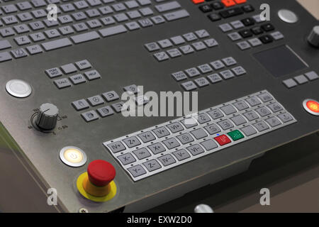 Operation panel of modern CNC machining center. Stock Photo